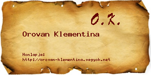 Orovan Klementina névjegykártya