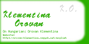 klementina orovan business card